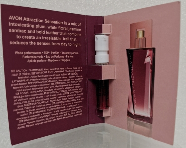 AVON Attraction SENSATION für Sie / Karte mit Sprühprobe